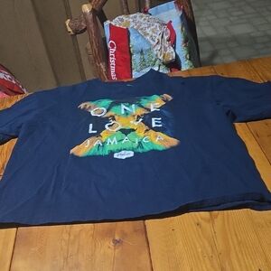 Navy Blue Jamaica Graphic Women's Tee Sz Xxl